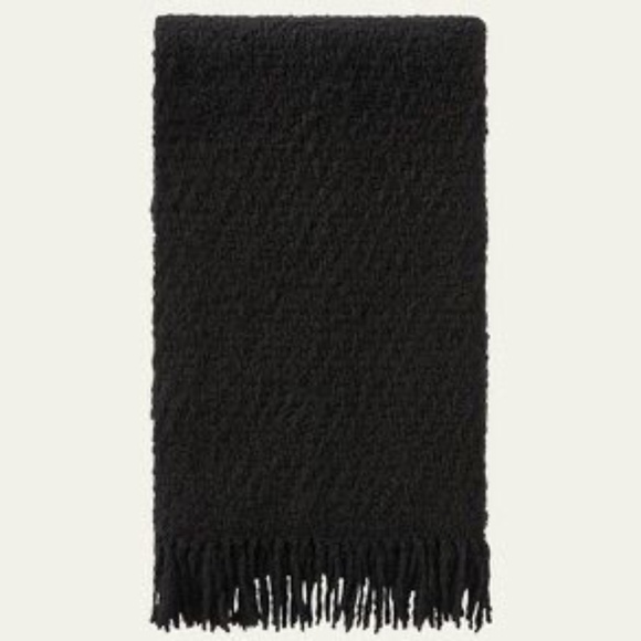 Loro Piana Black Cashmere Fringe Maidar Scarf - Picture 1 of 5